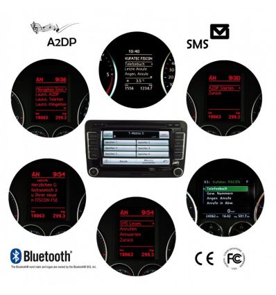 FISCON Bluetooth Handsfree - "Basic-Plus" Skoda - With ceiling lights microphone 