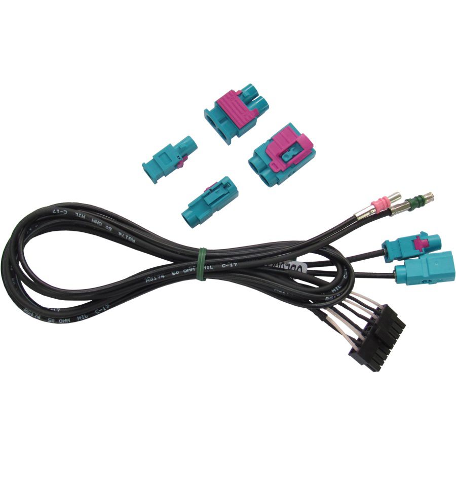 Dual Fakra Car Antenna Adapter By Keple, Vehicle Aerial Adaptor Double Fakra To DIN (Motorola Type) Connector For Diversity Antenna Systems In Car Models