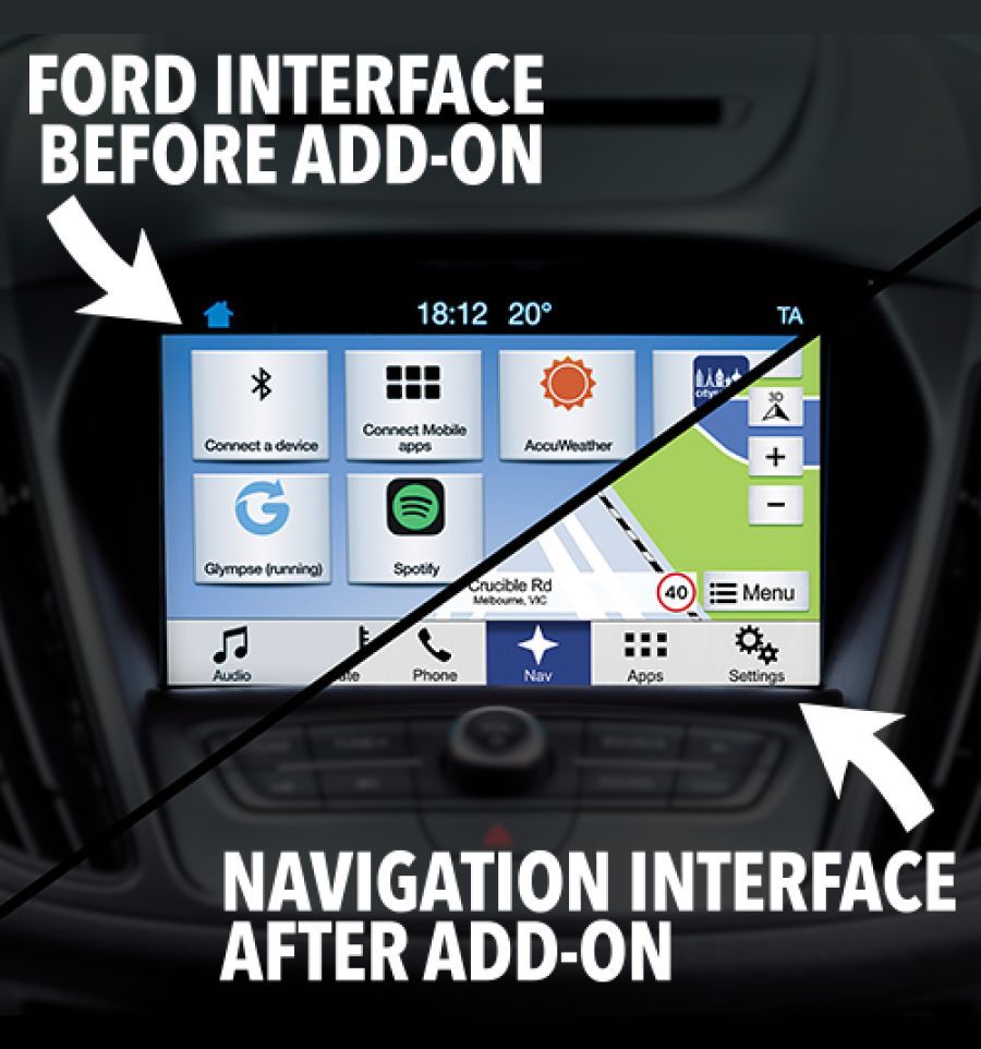 Ford SYNC 3 GPS navigation system upgrade with HDMI and USB multimedia port