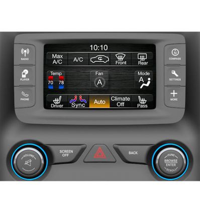 Dodge Uconnect 5" front and rear camera inputs video interface