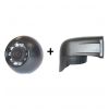 Ball-shape rear-view camera with holder, CCD, LEDs, audio for vans without round edge