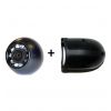 Ball-shape rear-view camera with holder for side mounting, CCD, LEDs, audio for vans