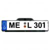 License plate holder with NTSC camera with wide 170° diagonal angle and guidelines