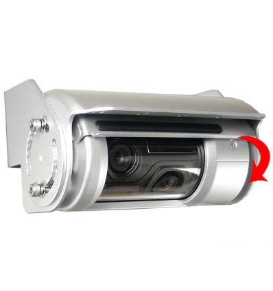 Doppia telecamera (twin) PAL con supporto esterno, sistema automatico di chiusura e pulizia, riscaldatore, microfono, LED IR