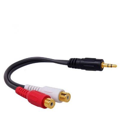 3.5mm jack male to 2 x RCA female stereo cable adapter