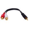 3.5mm jack male to 2 x RCA female stereo cable adapter