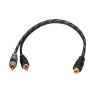 1 RCA female to 2 RCA male adapter cable