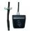 Black mini rear-view camera with switchable guidelines, PAL or NTSC