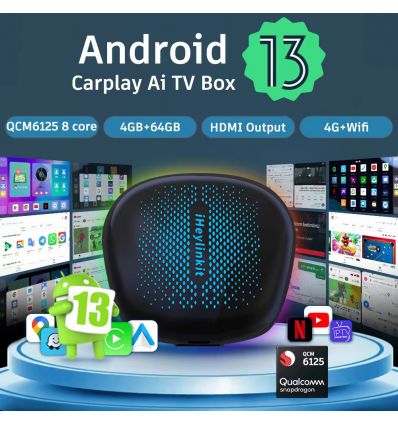 Modulo Wireless Carplay Android Auto,HDMI out, WiFi mirroring con player multimediale microSD per sistemi CarPlay originali